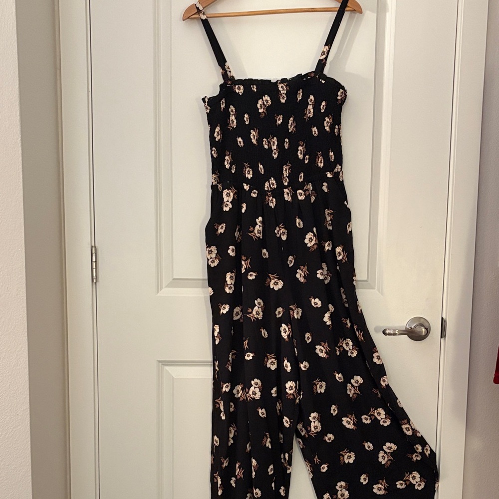 Torrid Black Floral Jumpsuit